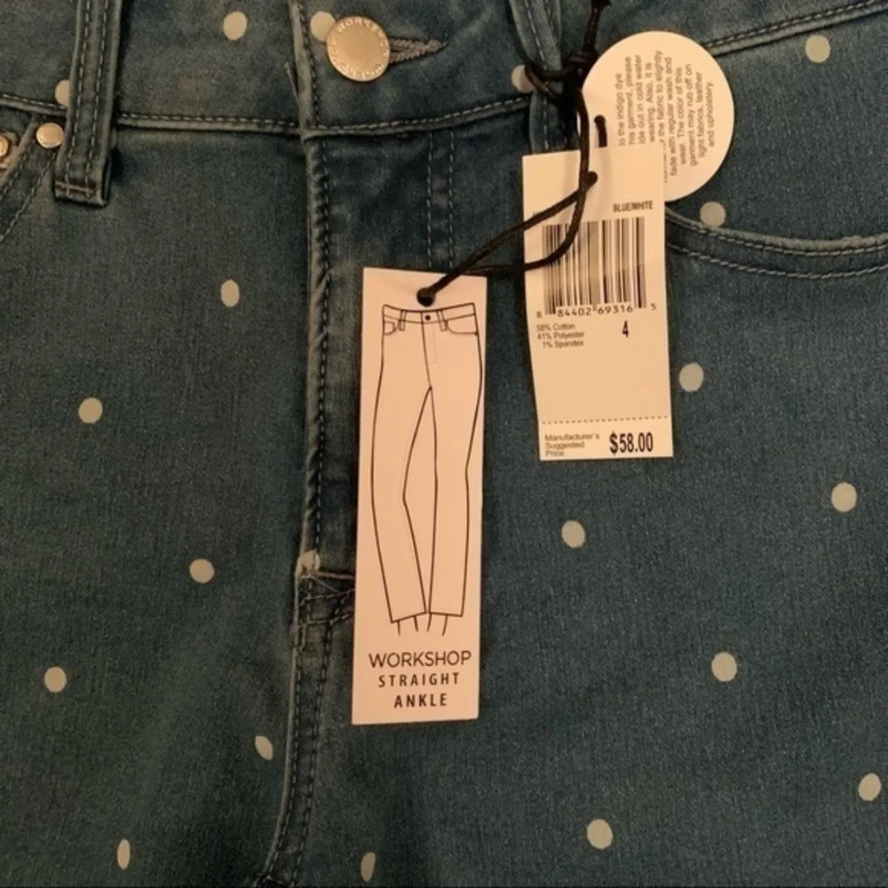 Workshop Republic Clothing ankle polka dot straight ankle jeans 4 NWT - Picture 5 of 7